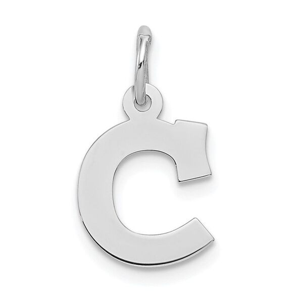 Sterling Silver, Amanda Collection Small Block Style Initial C Pendant - Picture 1 of 5